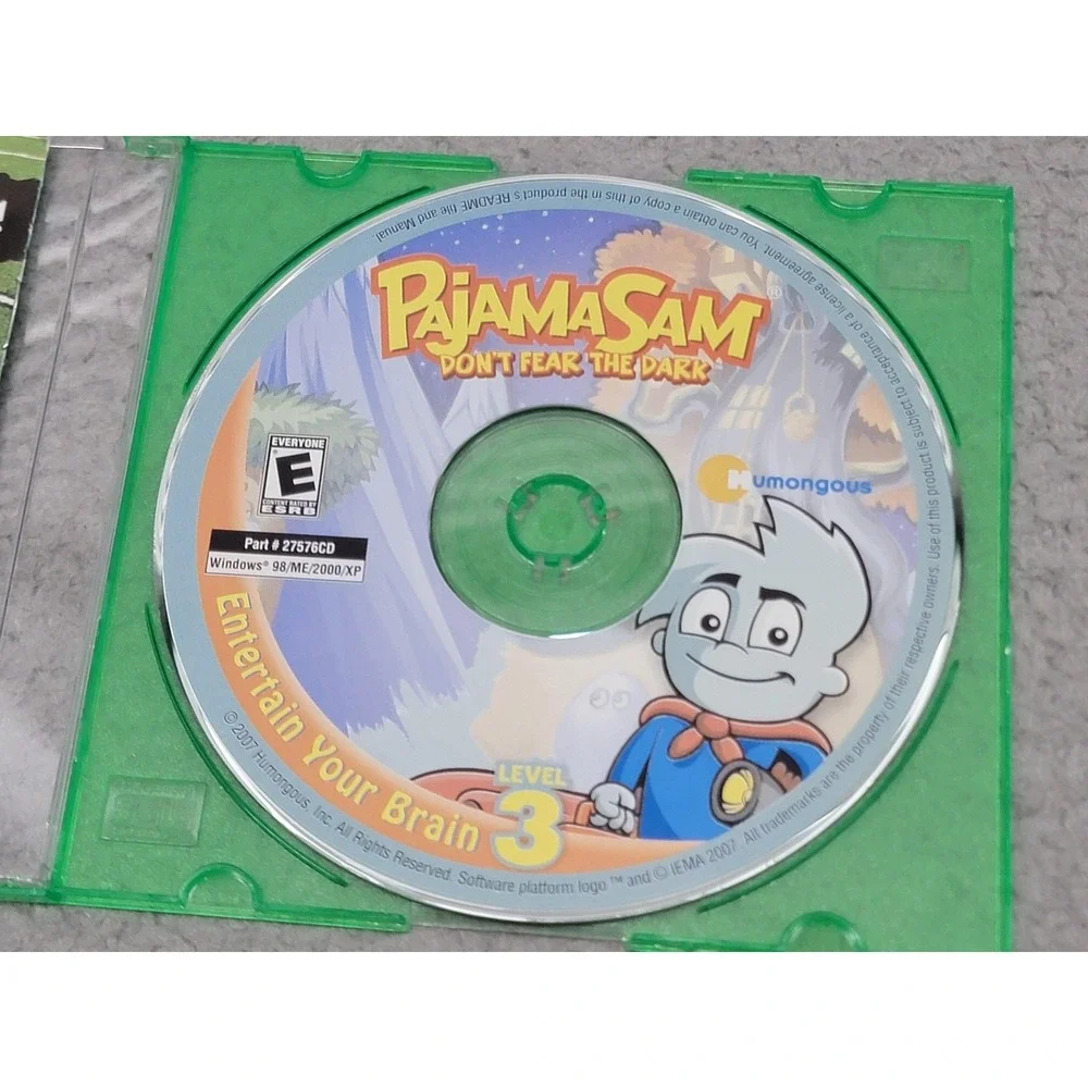 Pajama Sam Don't Fear The Dark PC‎ Windows CD-ROM Game Humongous Kids Puzzle
